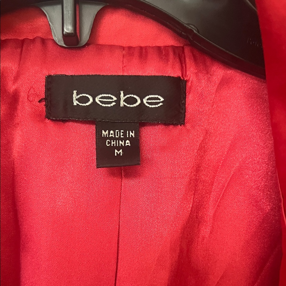 bebe Bold Red Trench Coat - Picture 2 of 4
